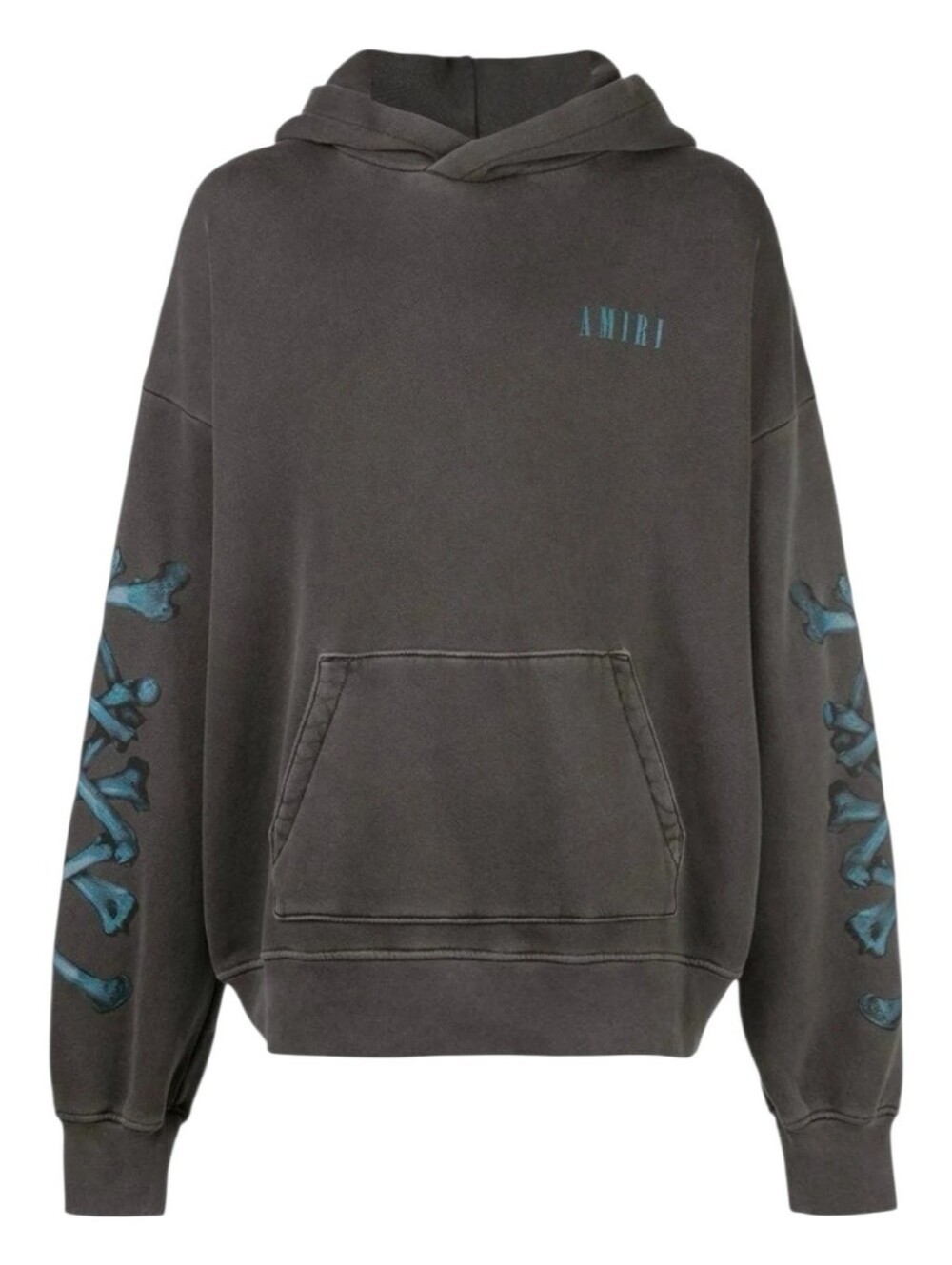 AMIRI dark gray stacked bones loose sweatshirt hoodie M